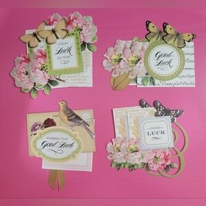 Anna Griffin Good Luck Collage Card Toppers.  Set Of 7. (0194)